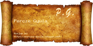 Percze Gyula névjegykártya